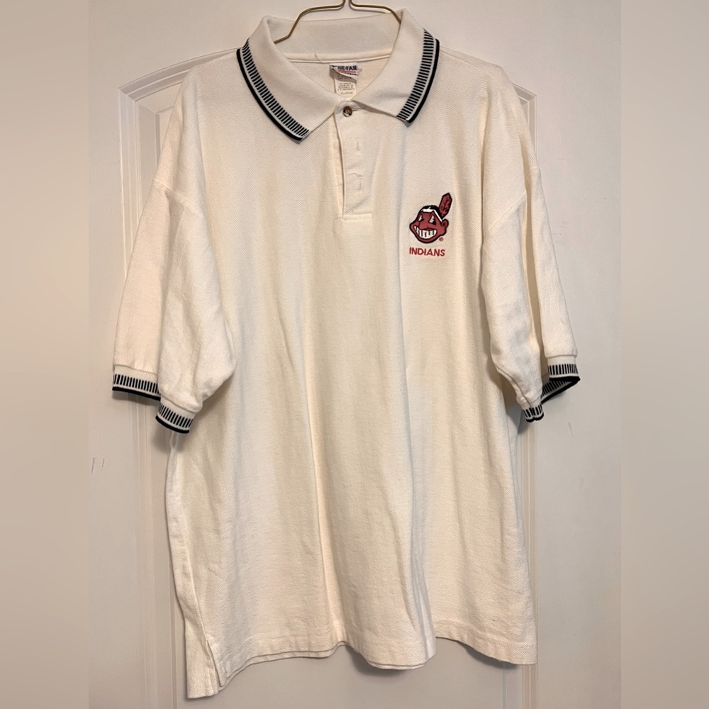 Vintage Cleveland Indians baseball polo shirt. Size XL.